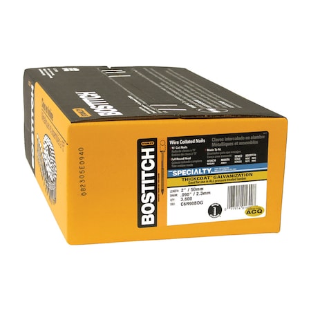 Bostitch Collated Siding Nail, Steel, Galvanized Finish, 11 ga C6R90BDG